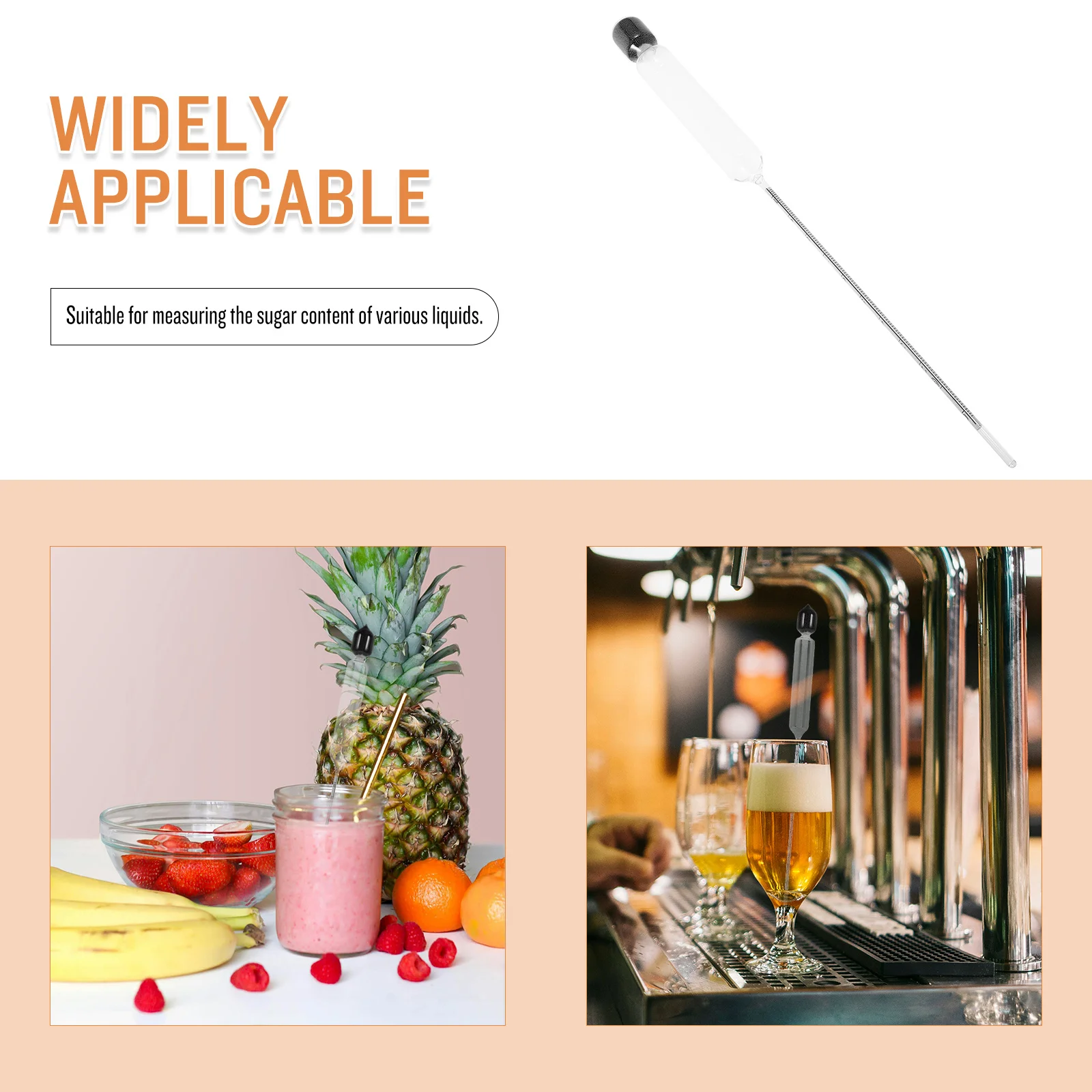 

Sugar Content Meter with Brix Scale Hydrometer for Maple Syrup Beer Malt Wine Easy Read Liquid Specific Gravity Gauge Tool