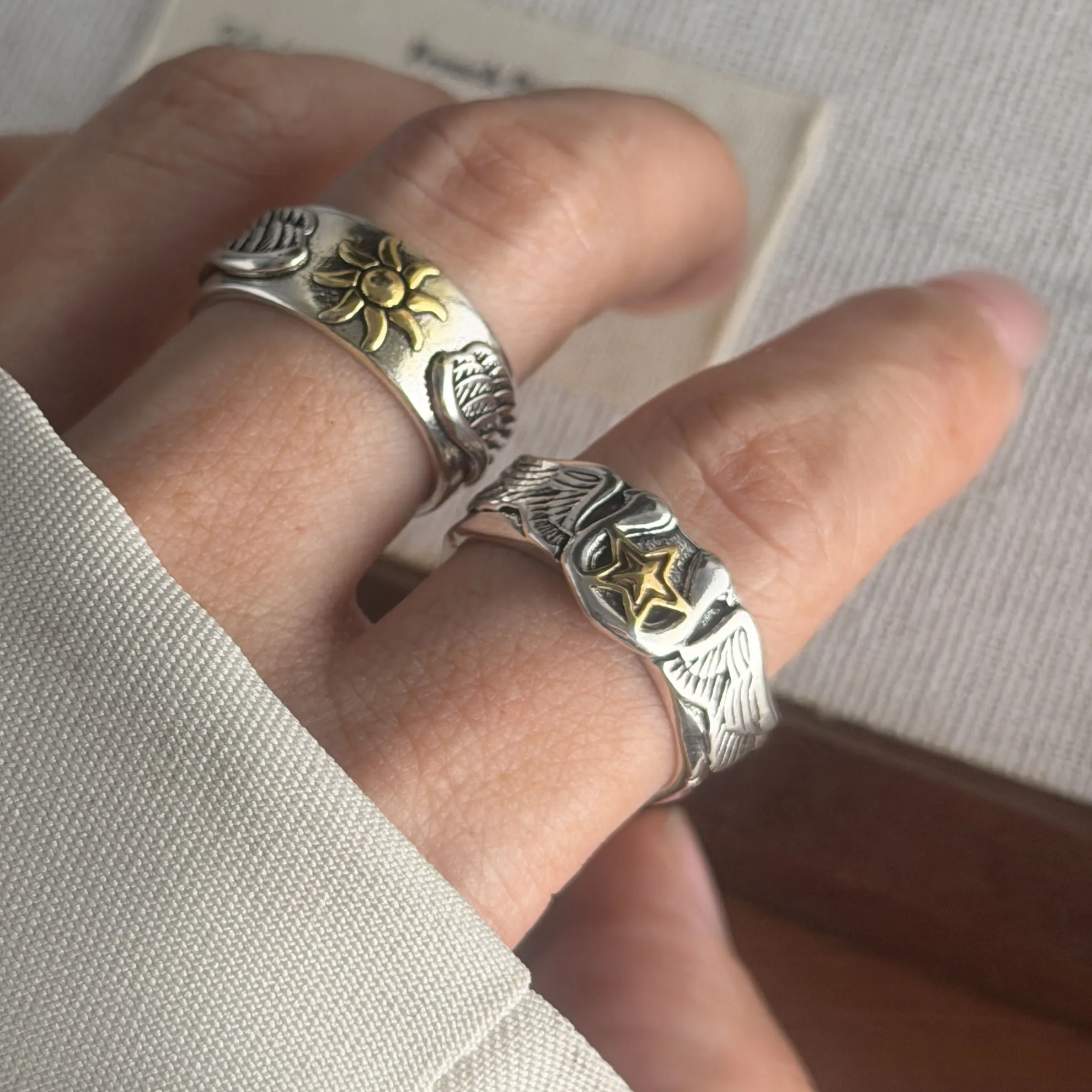 925 Sterling Silver Vintage Handmade Adjustable Ring