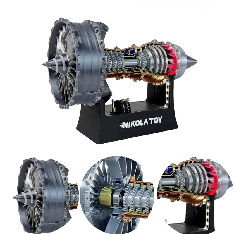 

Авиационный креативный TR900 самолет турбовентор модель двигателя 3D печатный красный хвост пламя настольный орнамент модель игрушки