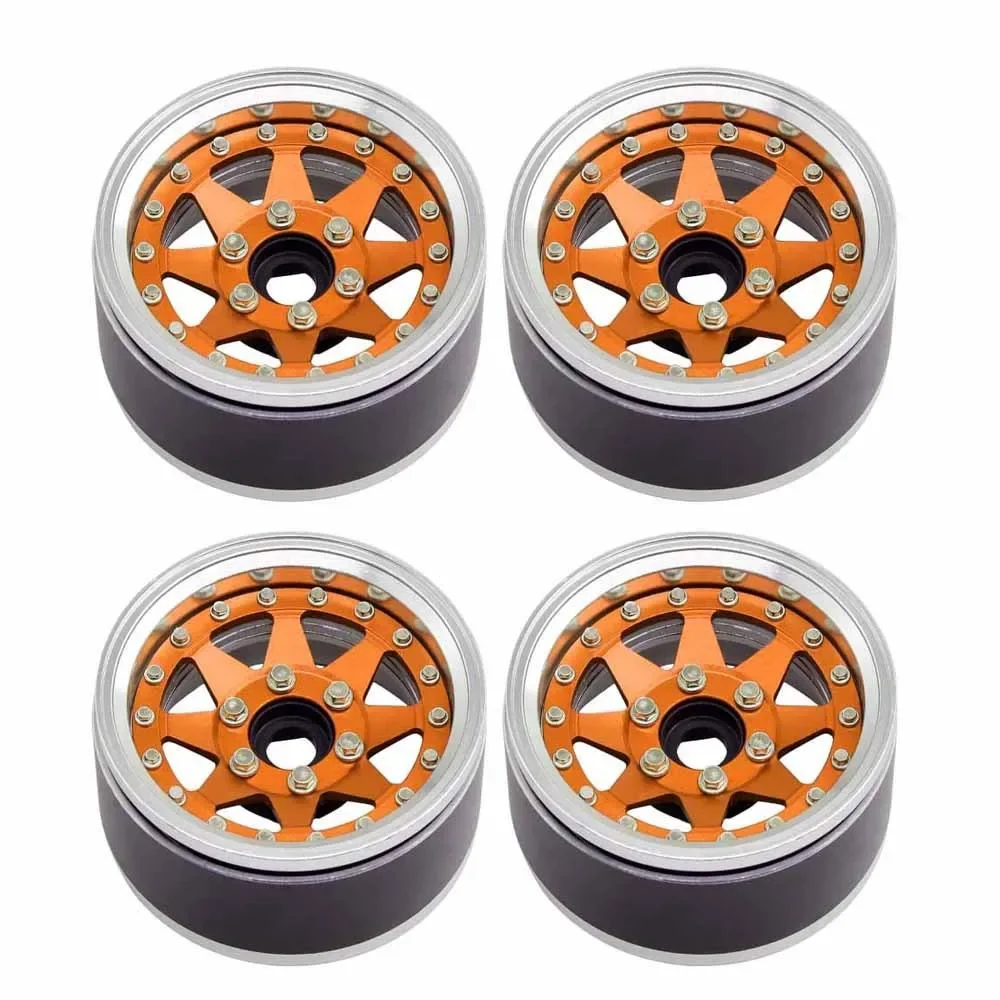 

4PCS Aluminum 1.9 Inch Beadlock Wheels Rim Adjustable Offset Wheel Hub for 1/10 RC Crawler Car TRX4 TRX6 SCX10 GEN7 8 D90