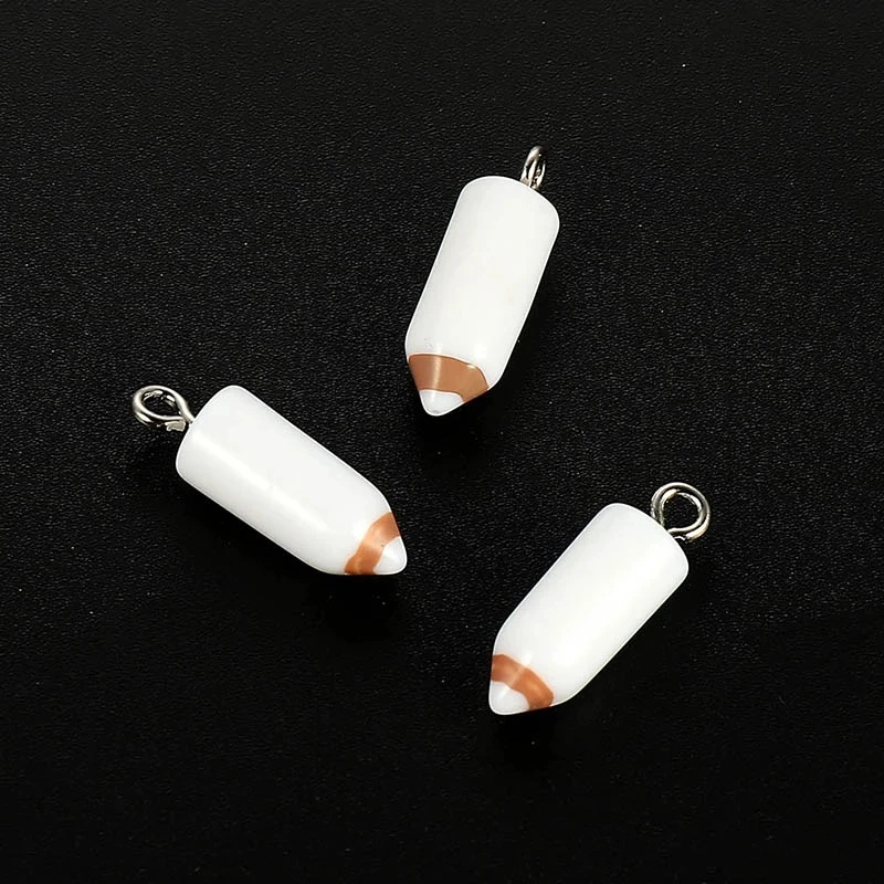 20pcs/lot Mixed Random Color Resin Pencil Shape Charms Pendants DIY Keychain Earrings for Jewelry Making Accessories