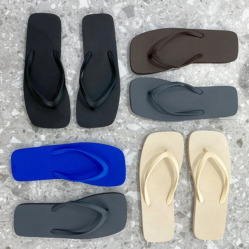 

Herringbone Slippers Women Men Summer Non-Slip Couple Slippers Soft Sole Solid Color Flip FlopsBreathable Clamping Toe Sandals