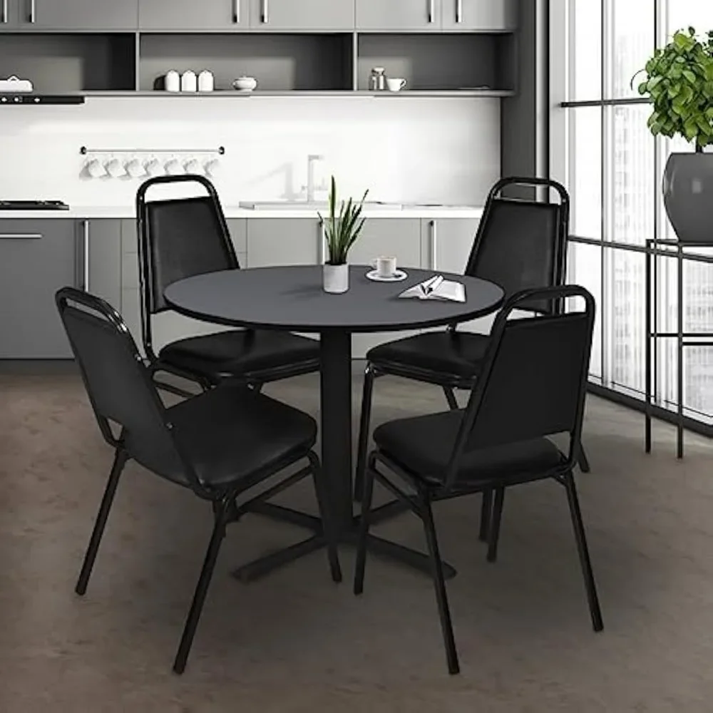 Round Breakroom Table- Grey