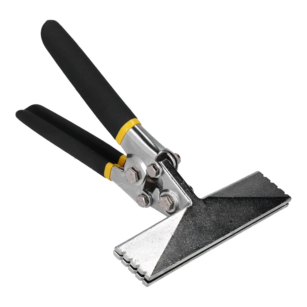 6 Inch Offset Hand Seamer Pliers Ergonomic Handle Straight Jaw Metal Bending Pliers Multifunctional Flattening Design
