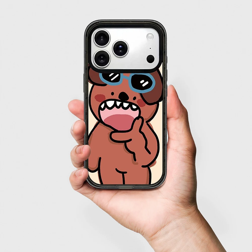 

Cartoon Photo Puppy Impact Black Border Magnetic Cover for IPhone 12 13 14 15 16 17 Pro Max Case for IPhone 17 Air