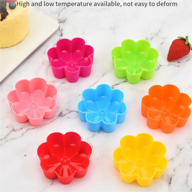 Moldes de silicona con forma de flor para hornear, herramientas creativas para Tartas, pudín, gelatina y postres