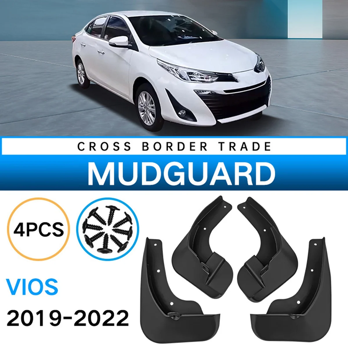 واقيات الطين للسيارة Vios 2019-2022 درابزين واقي من الطين رفرف سبلاش اللوحات واقيات الطين Accessories-M54K