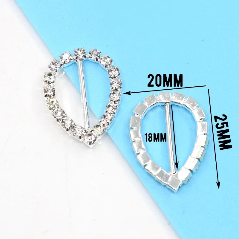 High quality! 10pcs Silver Rhinestone Invitation Ribbon slider buckle for Ribbons Wedding Supply Gift Wrap Hair bow Center