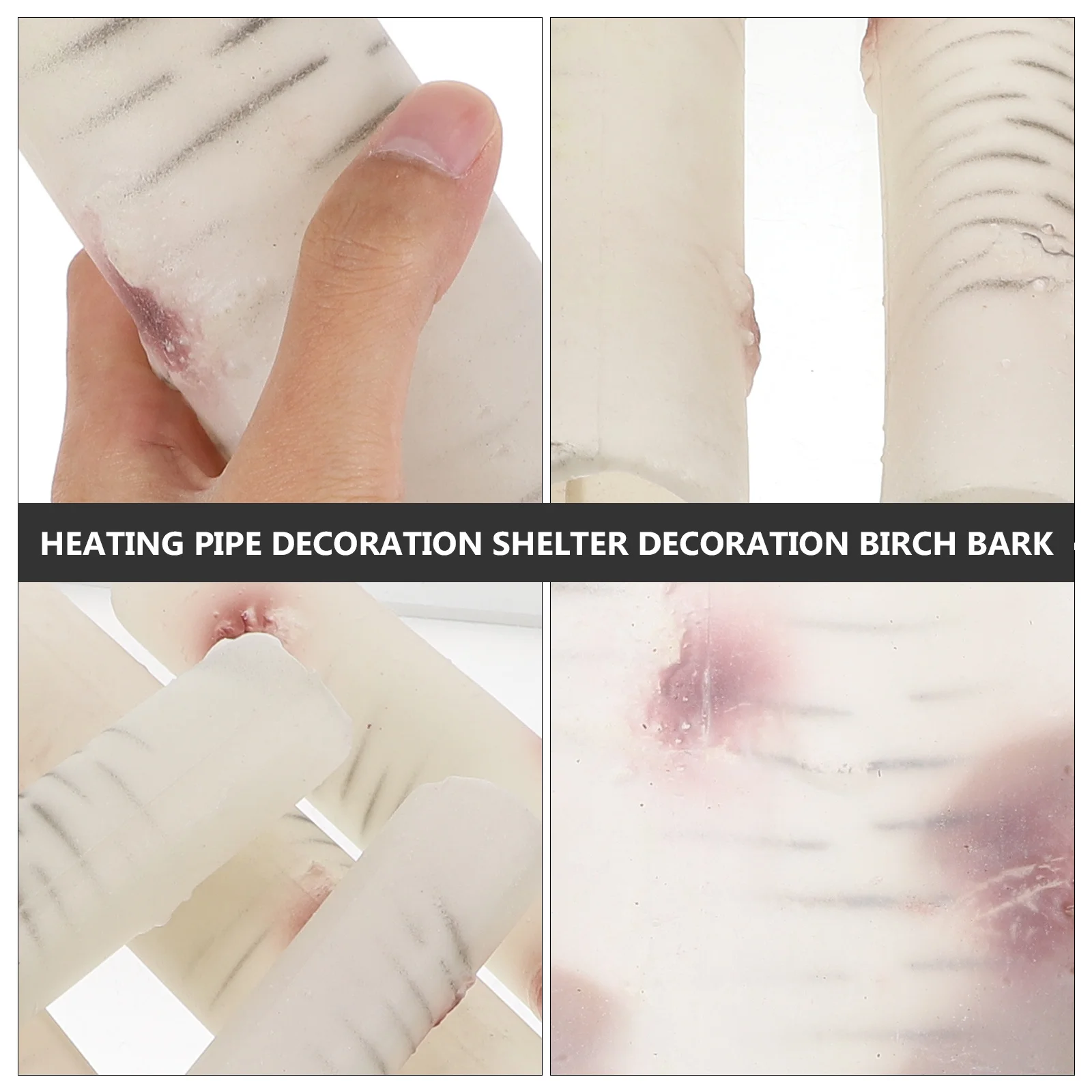 5pcs Drain Decorative Bark Simulated Birch Bark Cover For Sewer Pipe Diy Home Garden Decoration Reusable Waterproof Ornament
