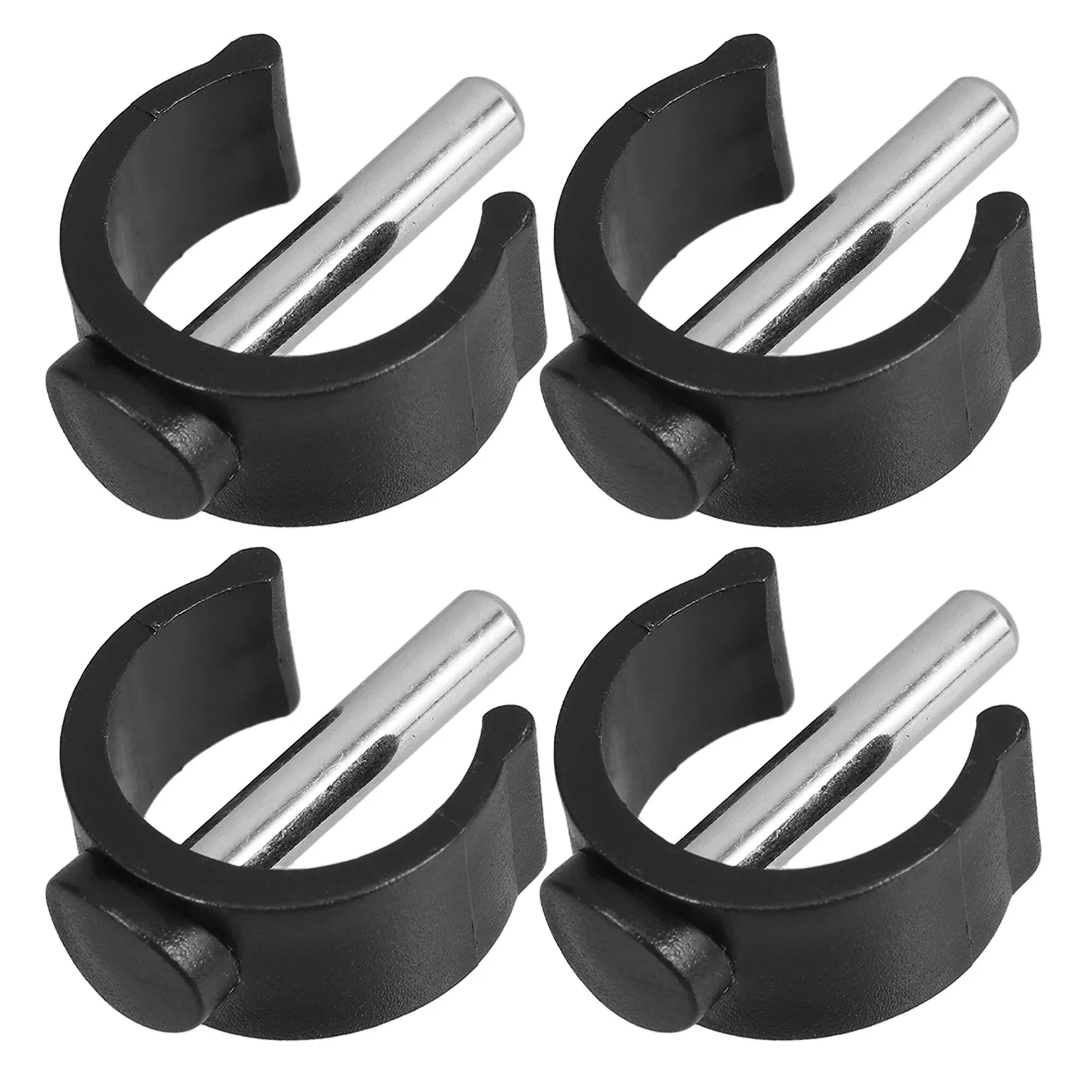 4Pcs Adjustable C-Shape Clamp Black Buckle Clips for 25Mm 28Mm Tube Toilet Chair Walker Crutch Accessories Replacement