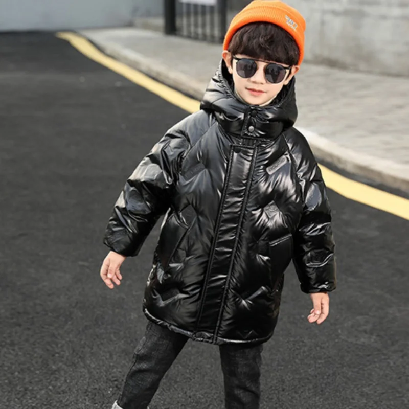 

Boys Coat Jacket Cotton Windbreak 2024 Silver Warm Plus Thicken Spring Autumn High Quality Children's Clothing