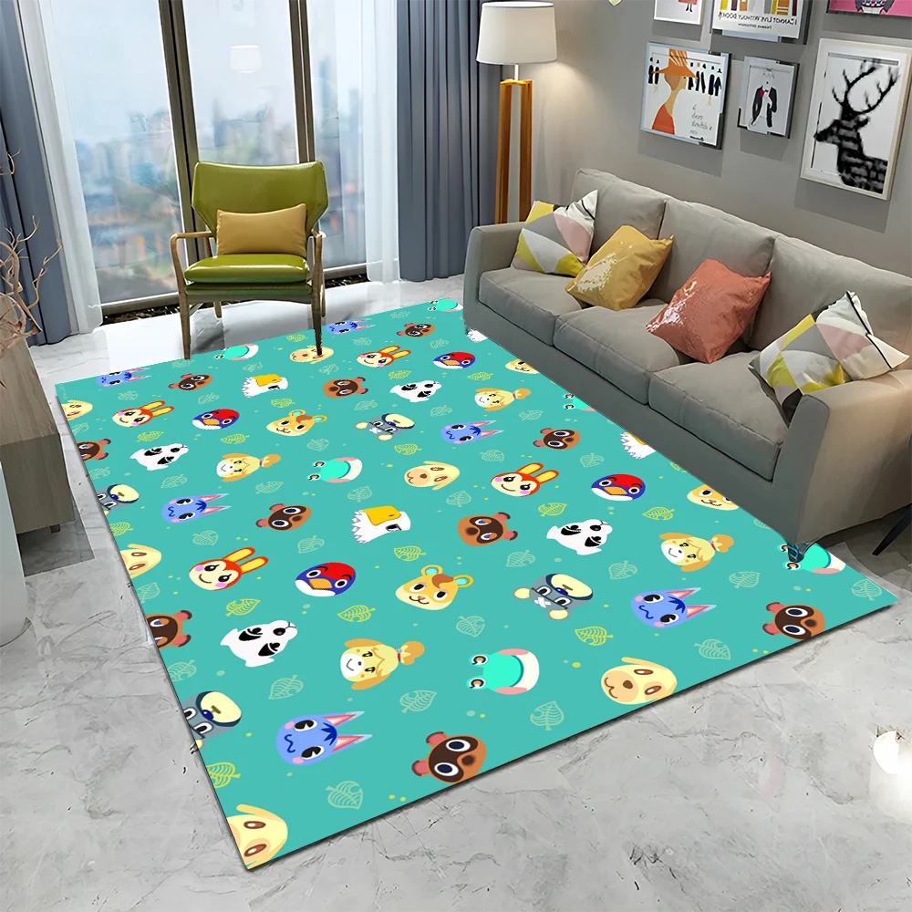 Animal Crossing New Horizons Cartoon Area Rug,Carpet Rug for Living Room Bedroom Sofa Doormat Decor,Kids Play Non-slip Floor Mat