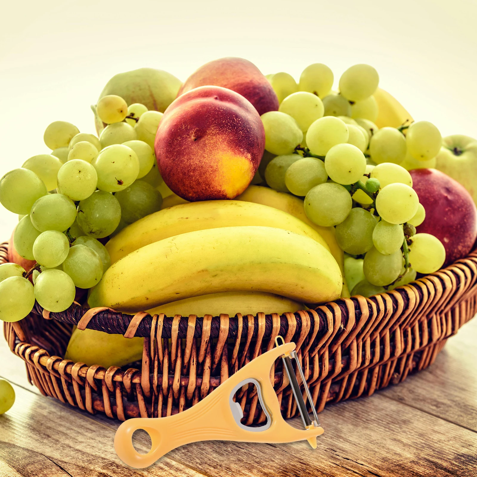 

1pcs Fruit Vegetable Peeler Bottle Opener Multifunctional Kitchen Tool Stainless Steel Blade PP Handle Compact for Home