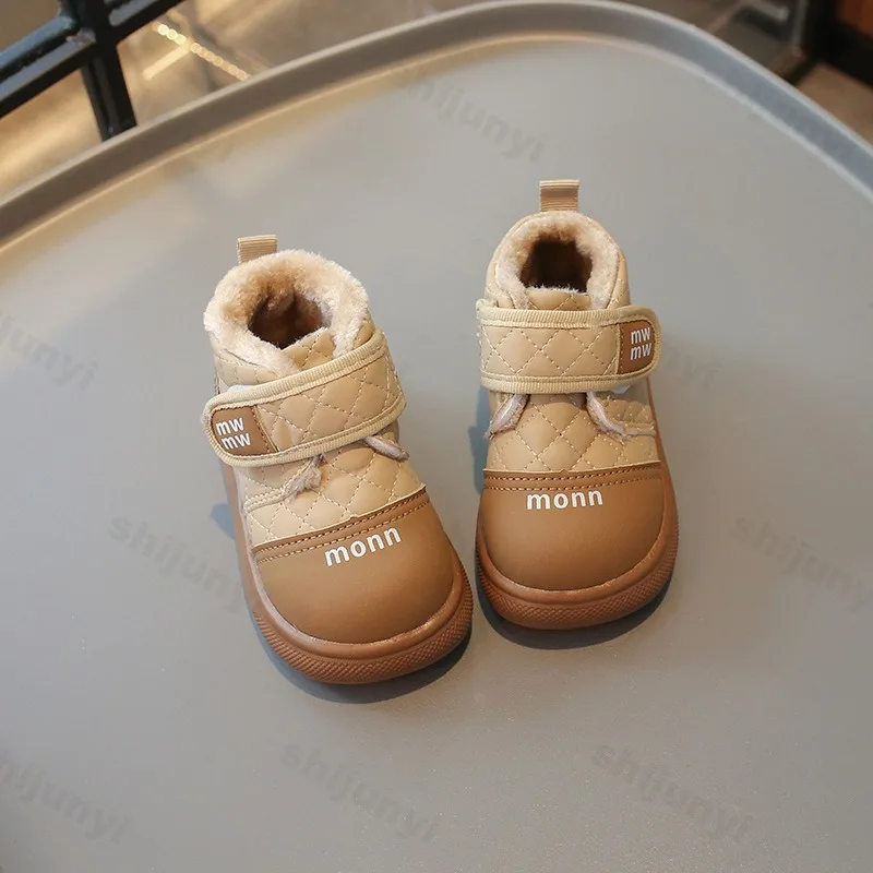 Children's Warm Casual High Top Thick Soled Cotton Shoes 2025 Winter Boys' Soft Comfortable Fashion Versatile Plush Ankle Boots