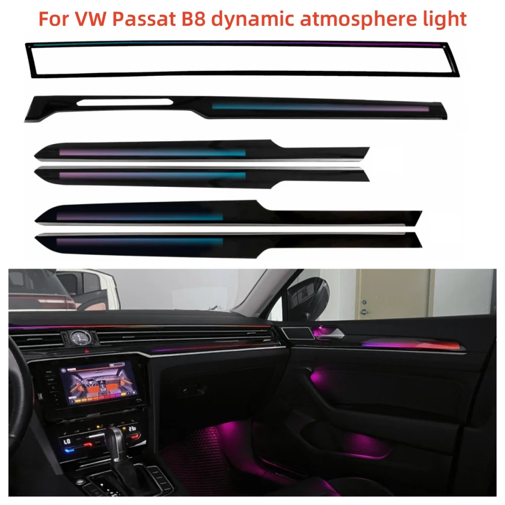 For VW Passat B8 Volkswagen Dynamic Atmosphere Light Dynamic light model + Perfect instrument screen /APP control ambient light