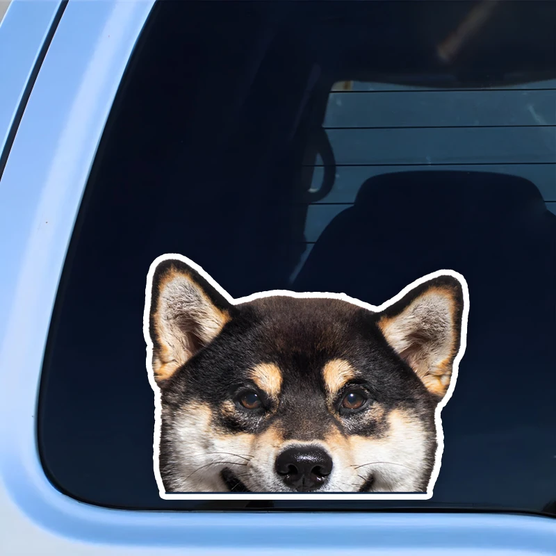 DK304# Peeking Black Shiba Inu Car Stickers Funny Creative Waterproof Vinyl Decal Motorcycle Decorative Accessories