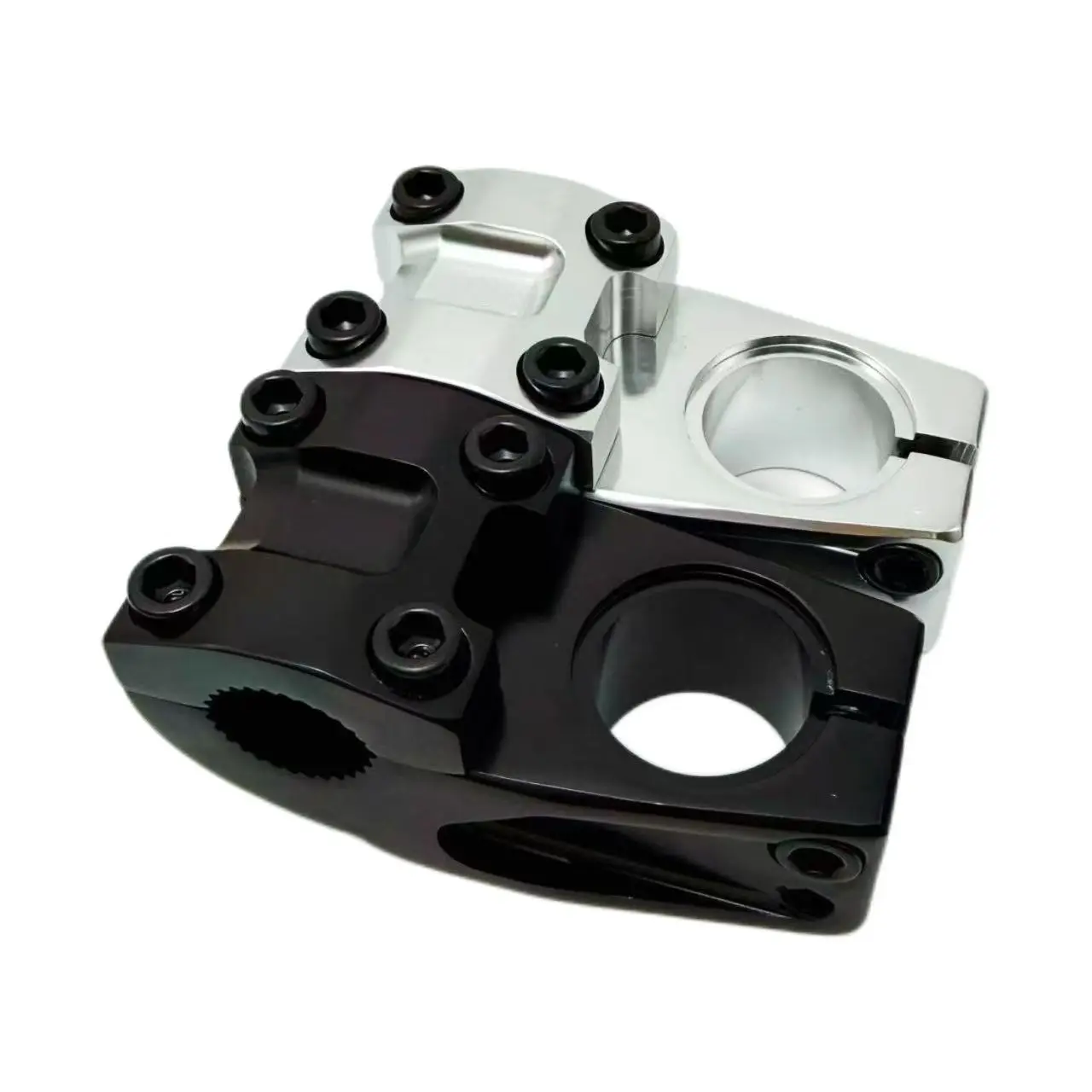 BMX-Lenkervorbau aus 6061 Aluminiumlegierung, 50 mm Reichweite, 22,2 mm Lenkerklemmbereich, 28,6 mm Gabelrohr, 30 mm Einstecktiefe, Fahrrad-BMX-Vorderlenker. – Detail 5