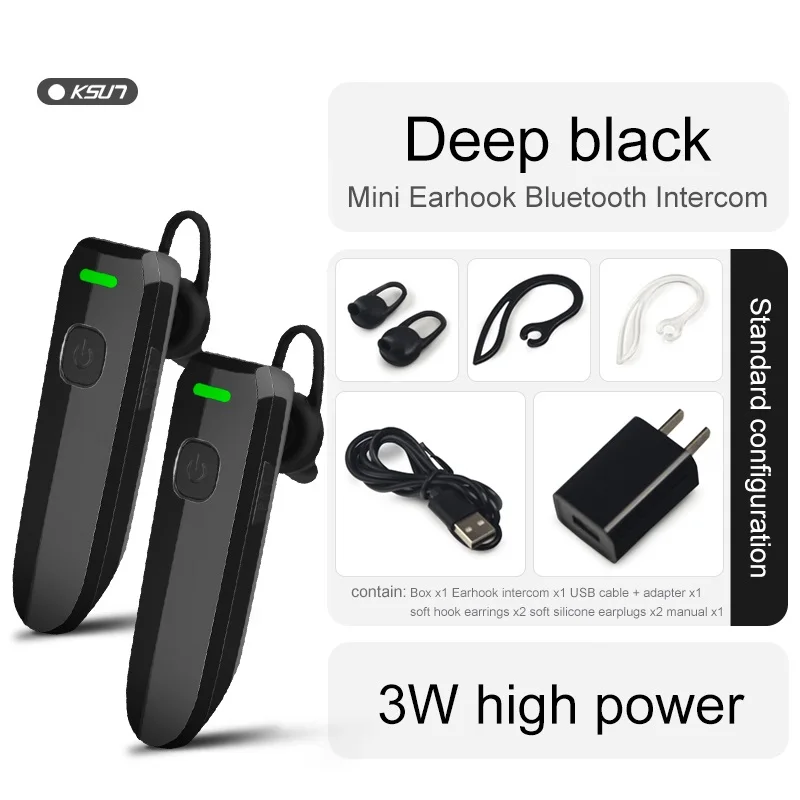 KSUT-V30 Mini Ear Hook Walkie Talkie 2 Pieces With Earpiece Headset Wireless Communication Radios For Outdoor BARS RESTAURANTS