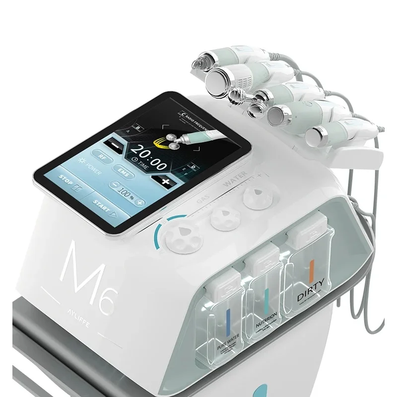 Portable 6 In 1 Ultrasonic  Lifting Microdermoabrasion Oxygen Sprayer dermabrasion Deep cleaning Machine