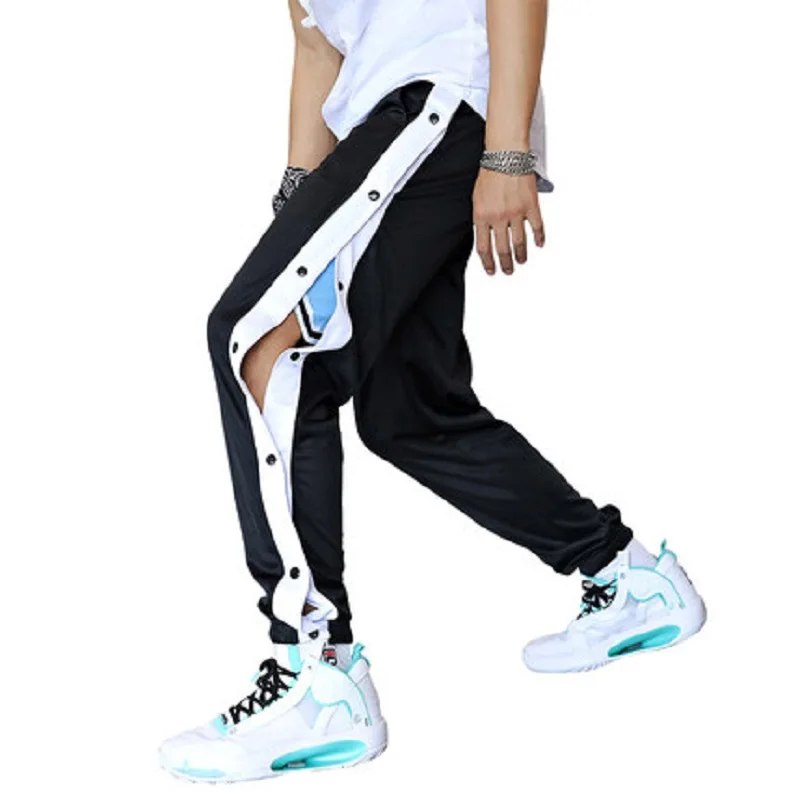 

Sports-breasted Basketball Long Trousers buttoned Casual Men's Autumn Wear Footwear Hip-hop Loose Drape Wide-legPants Joggers