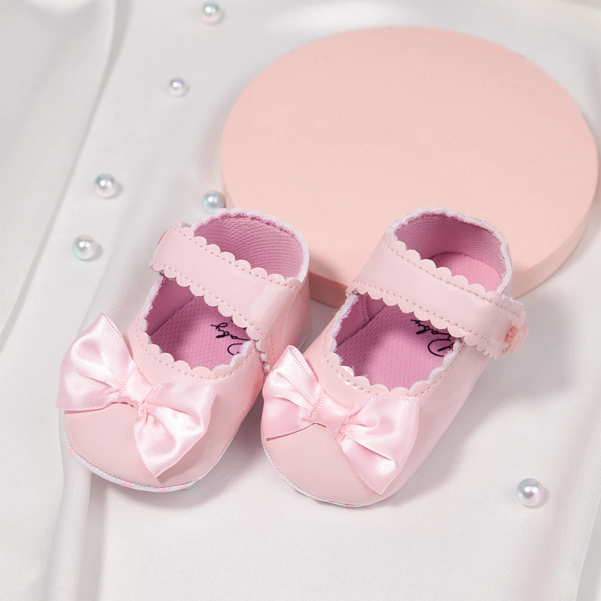 Chaussures de marche pour nouveau-né, jolies chaussures de princesse à semelle souple, couleur unie, pour bébé fille de 0 à 18 mois, printemps et automne