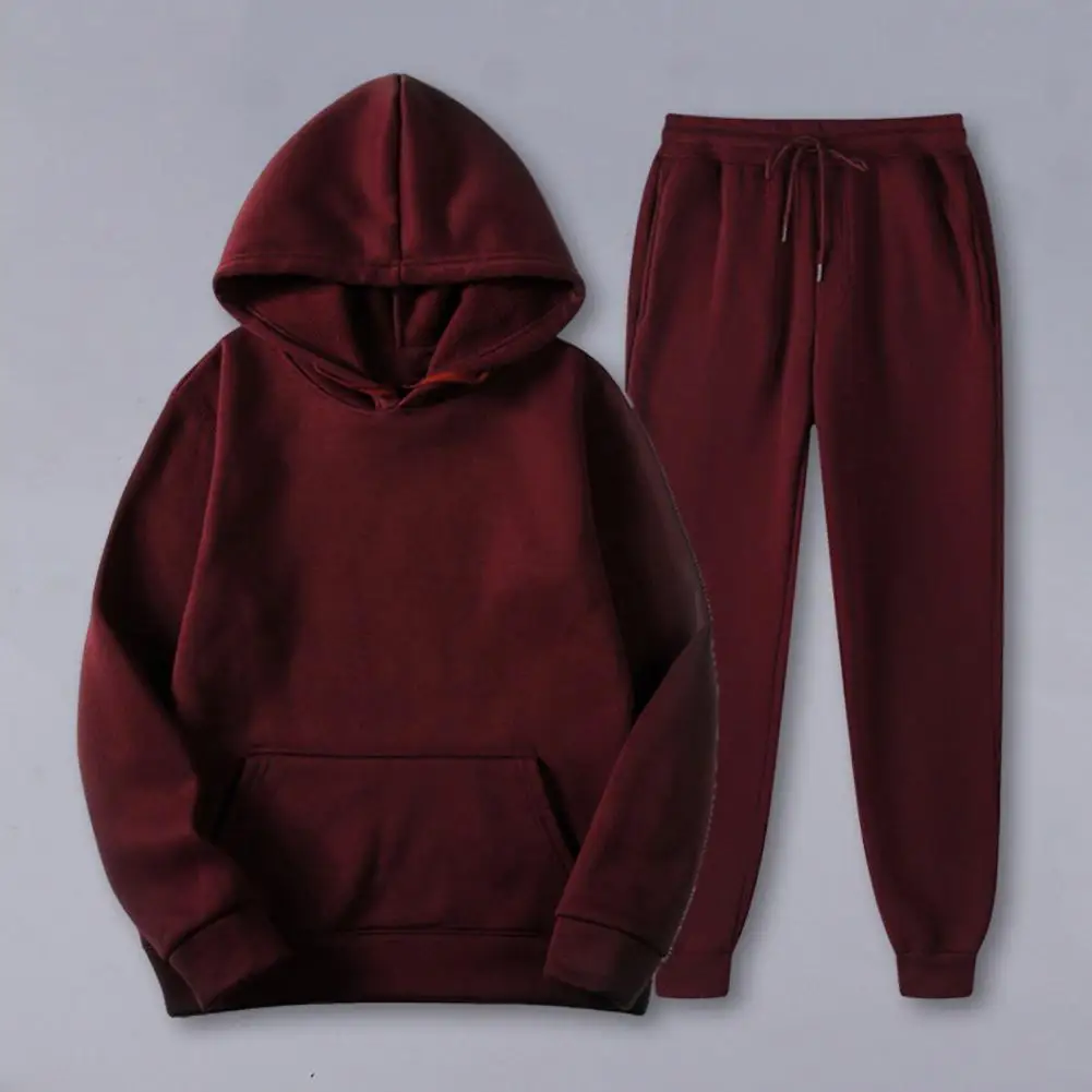 Men's Autumn and Winter New Solid Color Hoodie+pants Two-piece Set Fashionable Casual Sports Set