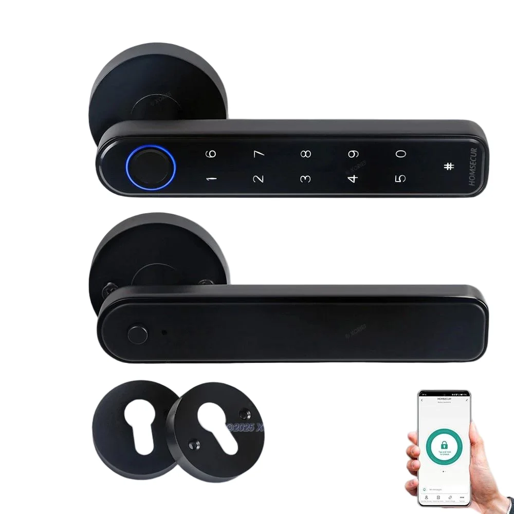 

HOMSECUR Fingerprint Door Lock Password Keyless Entry Door Handle APP Control