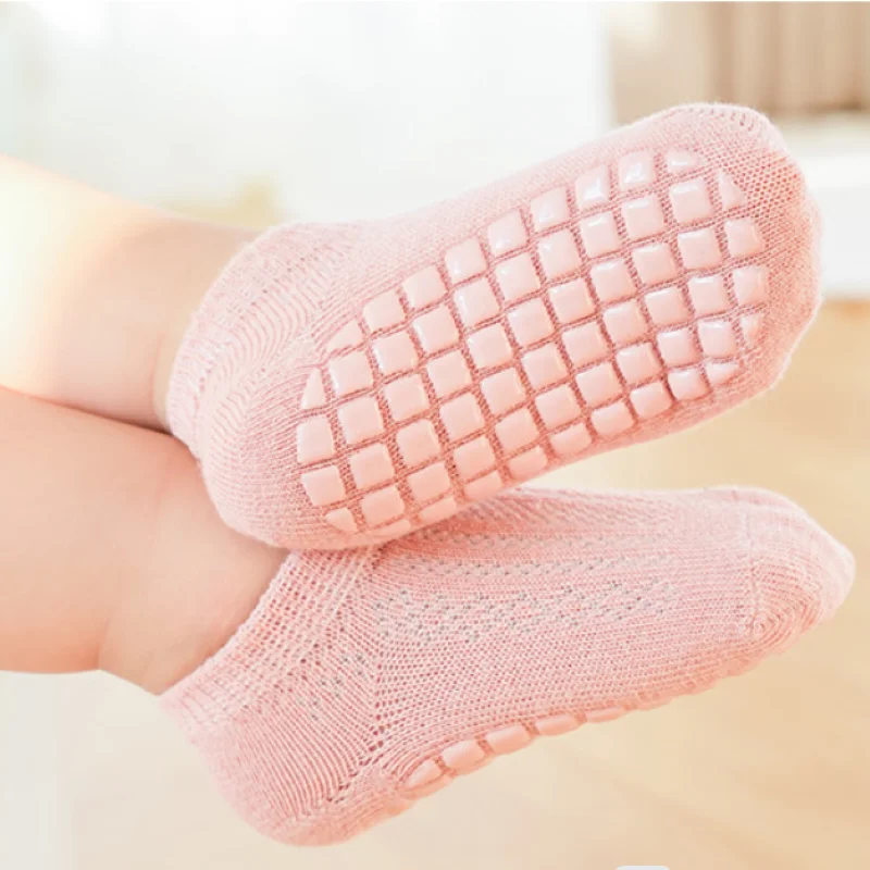 5 pairs Spring Summer Newborn Baby Socks Solid Color Infant Baby Floor Socks Soft Cotton Anti-slip Boat Socks For Girls Boys 0-5