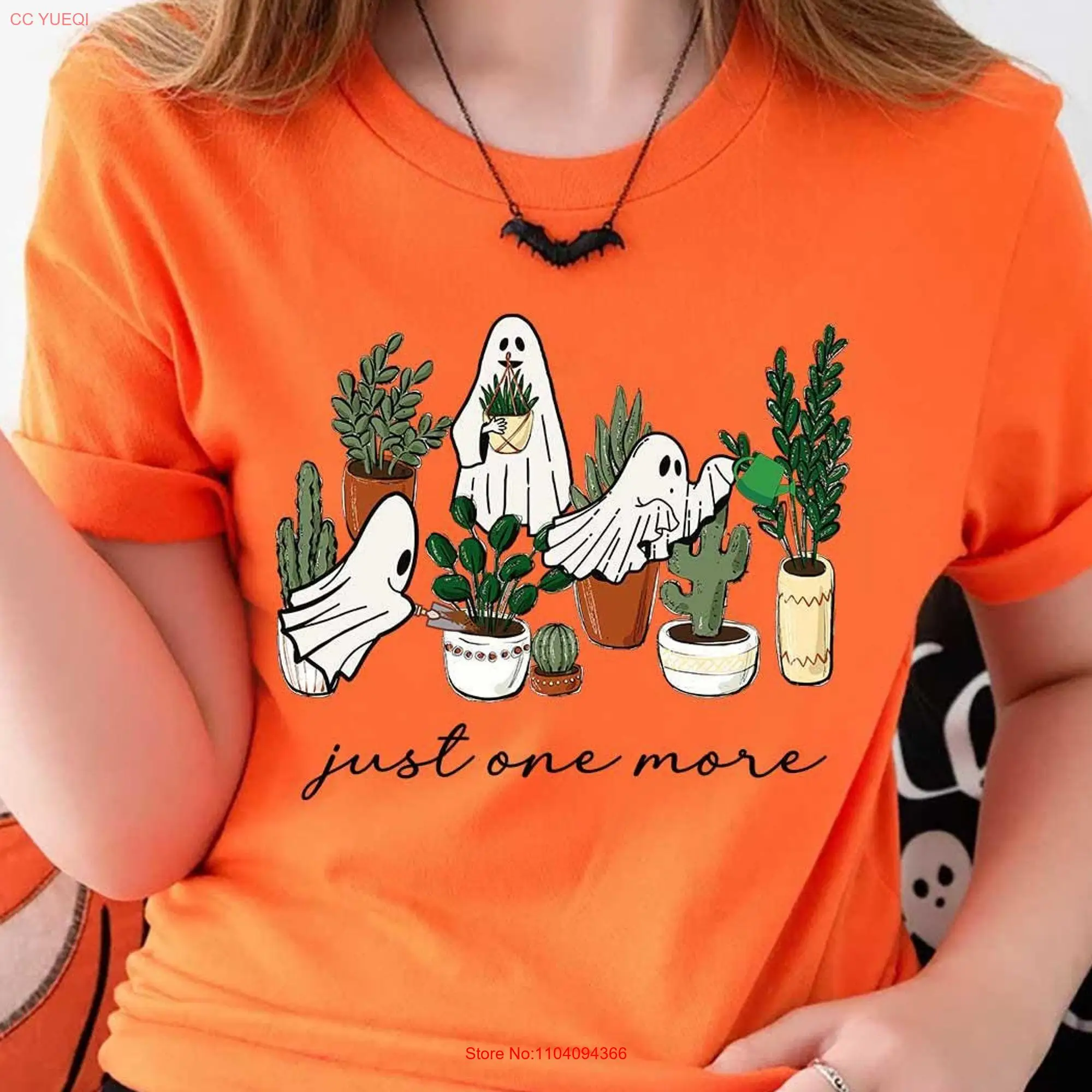 Geister mit Pflanzen T-Shirt lustige Pflanze Geist Halloween Dame Liebhaber gruselige Gärtner Mutter lange oder kurze Ärmel