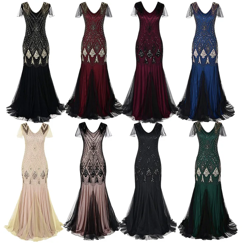 Vintage Party Night Women Dresses 1920 Sequin Slim Fit Dress Banquet Elegant Vestidos Birthday Ladies Outfits