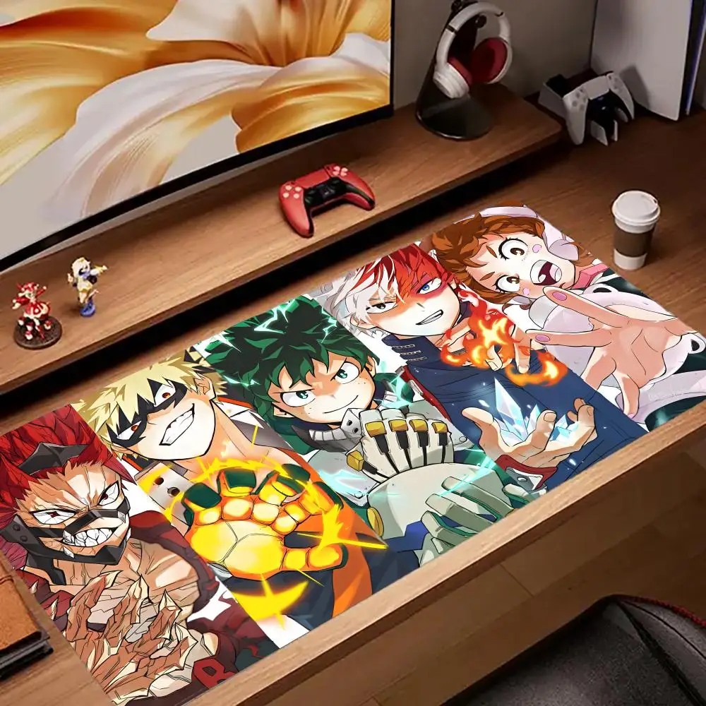 H-Hero A-Academia Mouse Pad Tapetes de Mesa Teclado, Borracha Kawai, Tapete de Mesa Antiderrapante, XXL90x40cm