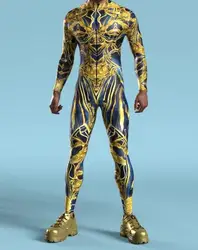 Mechanical Cyber Armor Cyber Jumpsuit Cosplay Punk Bodysuit Steampunk Costume Halloween Party Shows Men Cool Zentai Suit