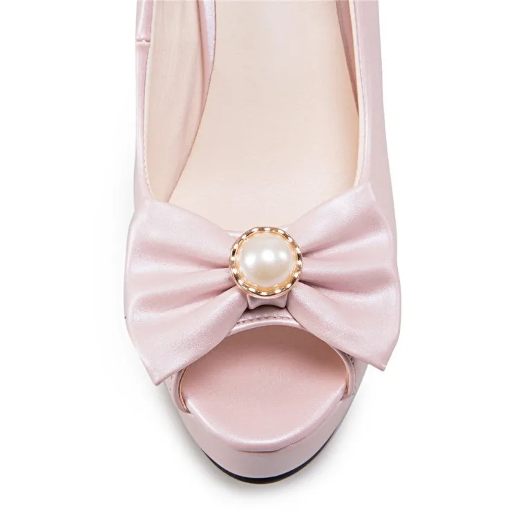 Oversize Large size Big size sandals for women and ladies  Open Toe platform shoes Thick Heel Bowknot The Lolita style