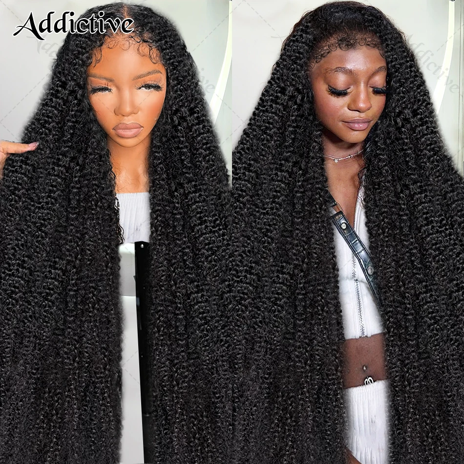 Afro Kinky Curly Wigs 13x4 13x6 HD Lace Frontal Wig 220% Fluffy Mongolian Remy Glueless Human Hair 5x5 Closure Wigs For Women