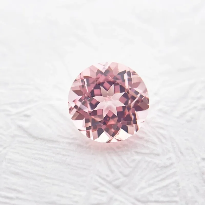 Laborgezüchteter Saphir, runder Schliff, Sakura-Rosa, für DIY-Schmuckherstellung, Ring- und Halsketten-Einlegearbeit, wählbares Zertifikat – Detail 1