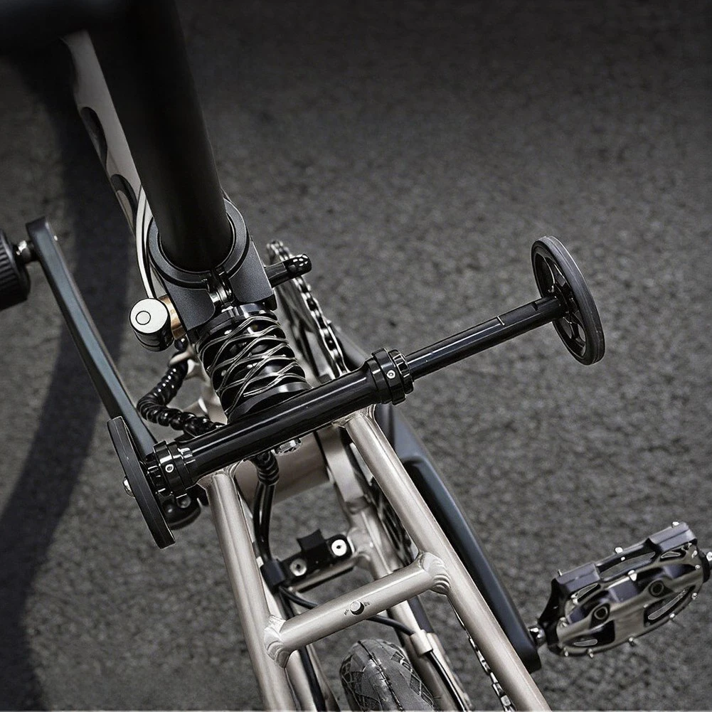 

Alloy 6061 Folding Bike Easy Wheel Extension Rod Rear Fork Balance Bar Adjustable Length For 16 Inch Bicycle Accessories Black