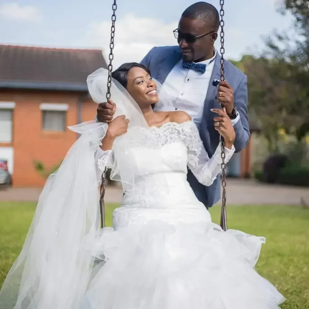 Suknia ślubna z aplikacjami, suknia balowa, vestido de novia, księżniczka, nowa, modna, z długim rękawem.