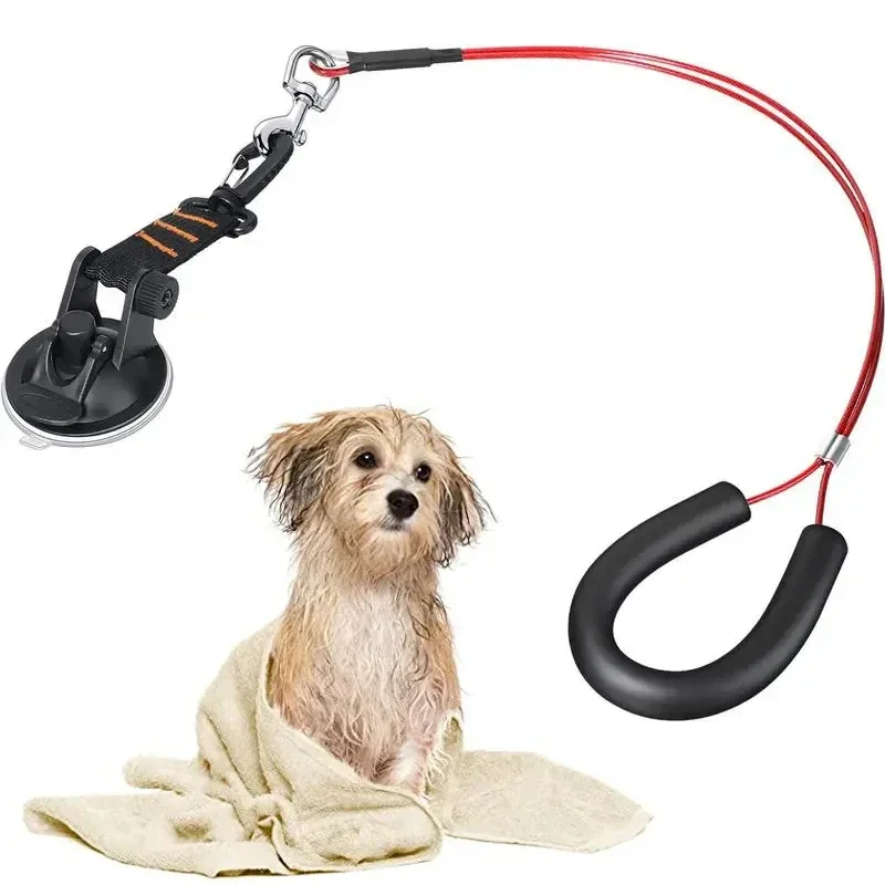 Dog Bathing Tether Adjustable Puppy Tub Restraint Leash Pet Bath Accessories With Buckle And Suction Cup For Pet Dog Cat Shower