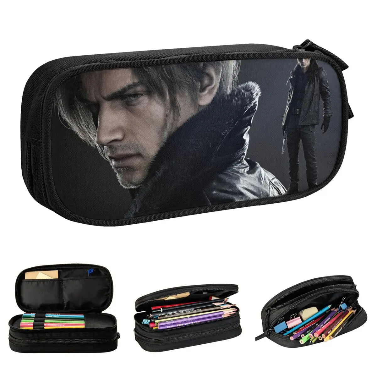 estojos-criativos-resident-evil-requiem-leon-s-kennedy-porta-canetas-para-estudantes-bolsas-grandes-material-escolar-presentes