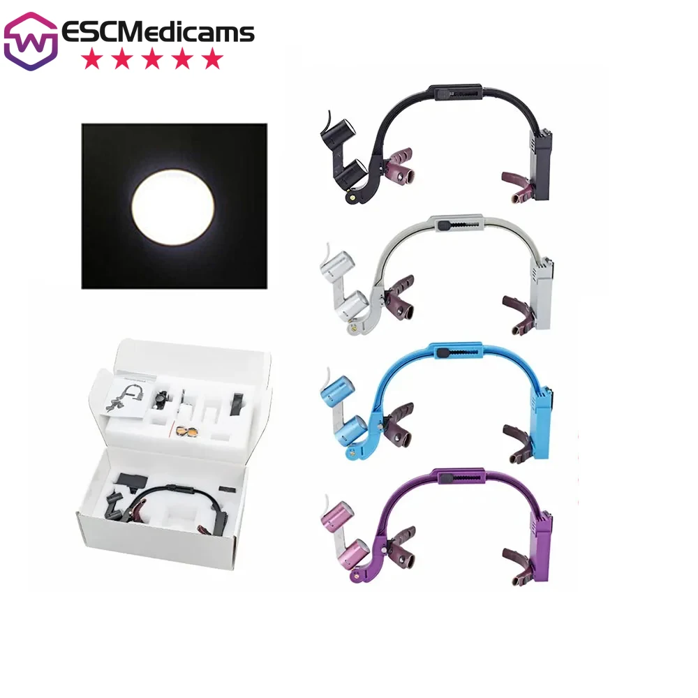 Dental 5W reflektor LED lupa lornetkowa dentysta opaska na głowę regulowany wspornik chirurgia lornetka medyczna szkło powiększające 2.5X 3.5X