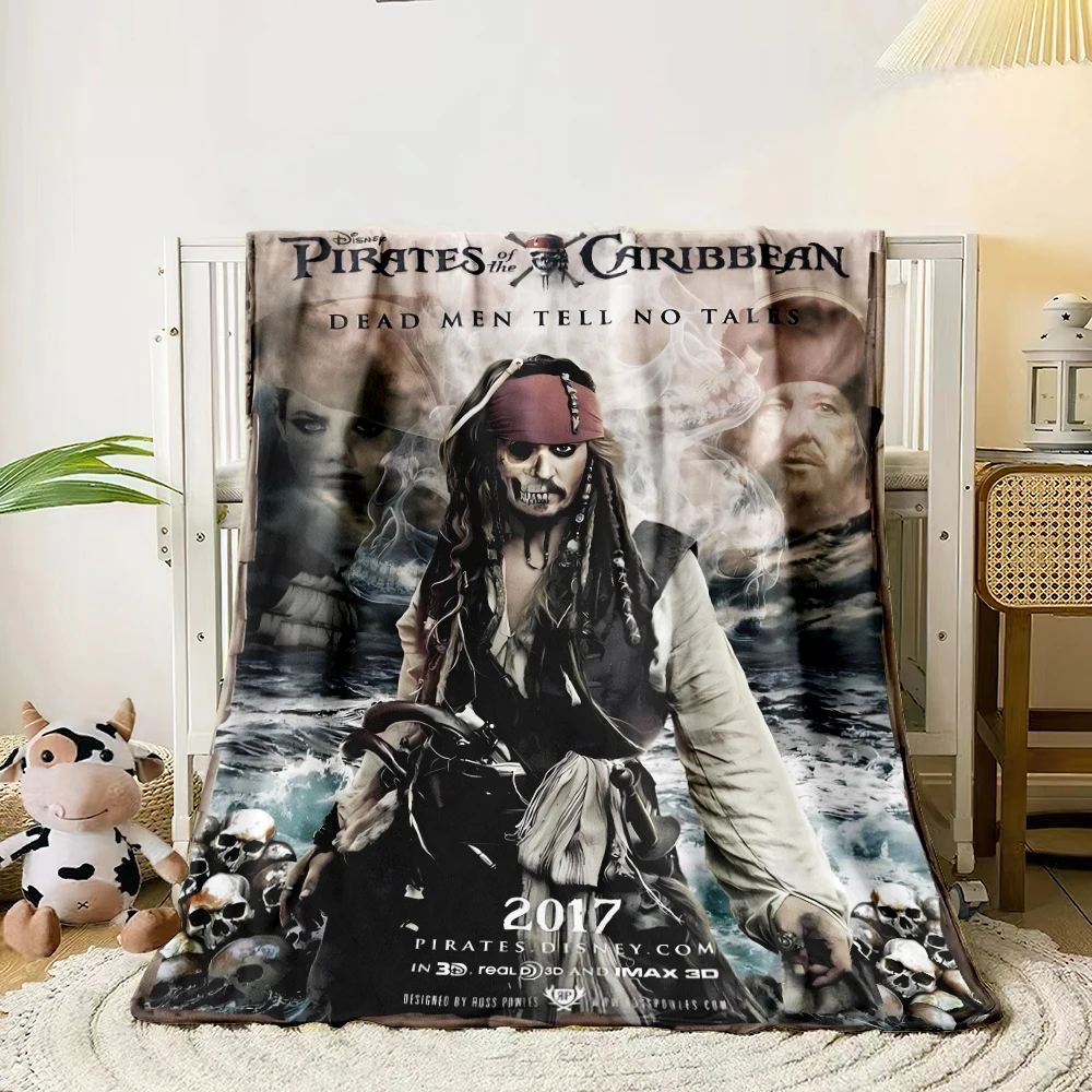 Fantasy Adventures Pirates of the Caribbean Blanket- Lightweight Flannel Throw for Sofa, Bed, Travel, Camping, Chair, and Bed