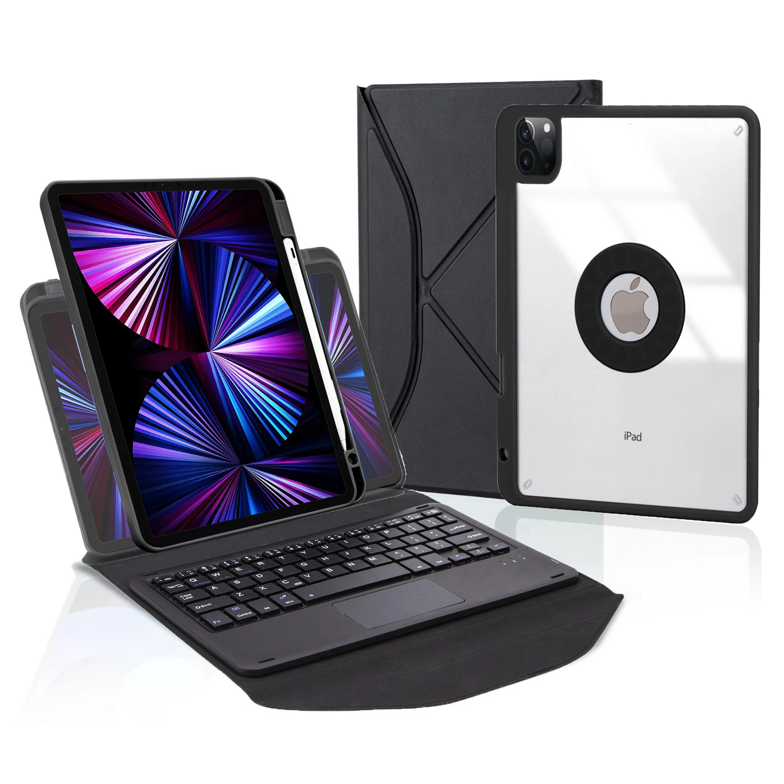 For iPad Pro 11 (2018) / (2020) / (2021) Bluetooth Keyboard Case with TouchPad Scratch Resistant Protective Cover Tablet Case