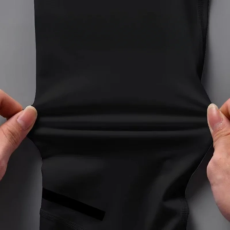 Men Sportswear Set Autumn Winter Fitness Clothes Training Long-sleeved Trousers with Phone Storage Professional Running Clothes