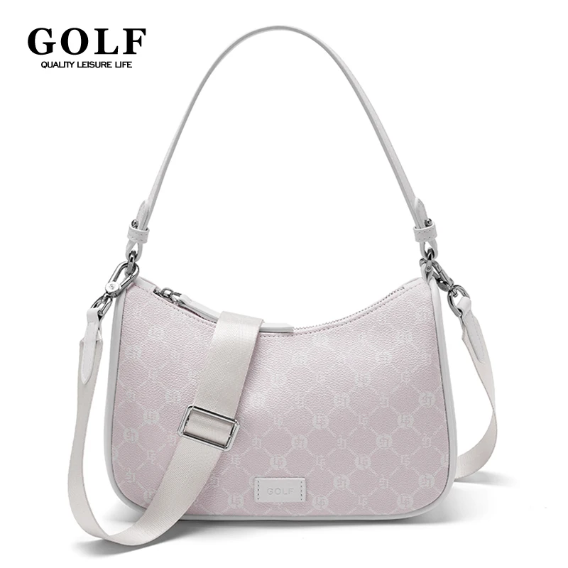 GOLF Crossbody Bags Leather Women Vintage Shoulder Bag Armpit Purse Ladies Handbag 3 in1 Small Cross Body Pouch Pink Elegant