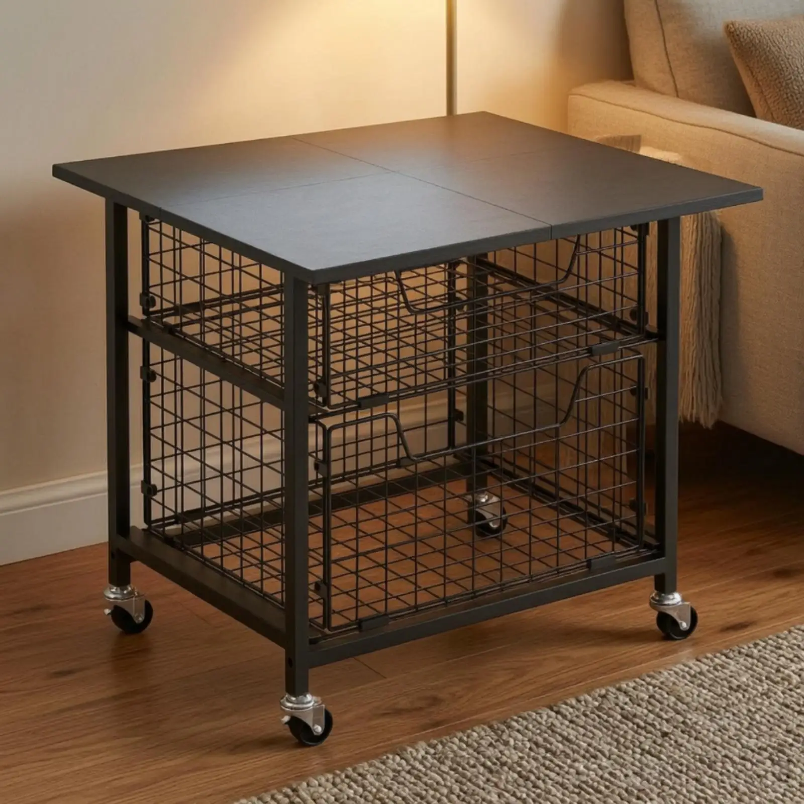 Mini Fridge Stand with Storage Portable Mini Fridge Stand with Wire Drawers Industrial Rolling Appliance Cart with Casters for