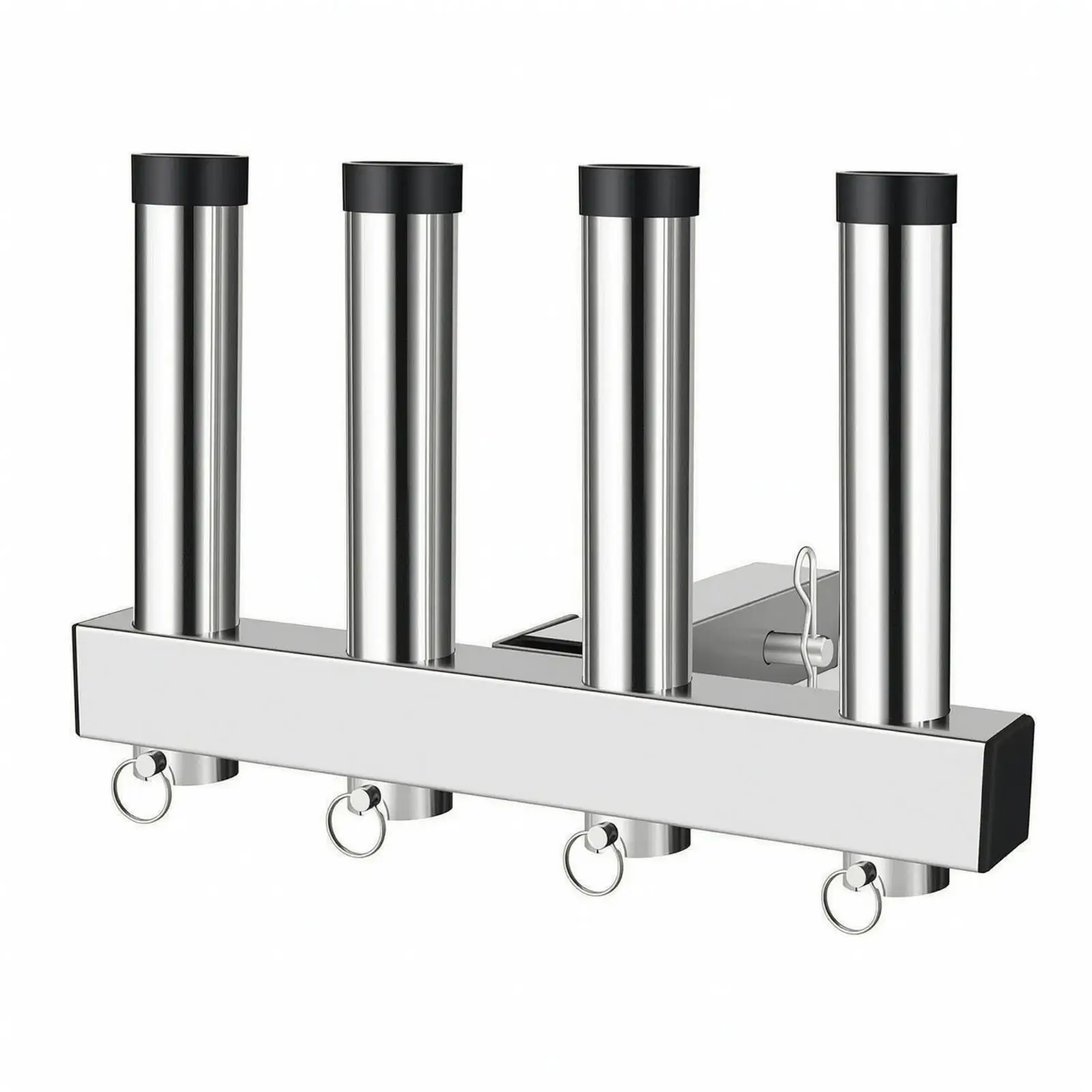 Vehicle Mounted Fishing Rod Rack Stainless Steel Holder for Car Truck Boat Transport with Securing Pins Carry Case