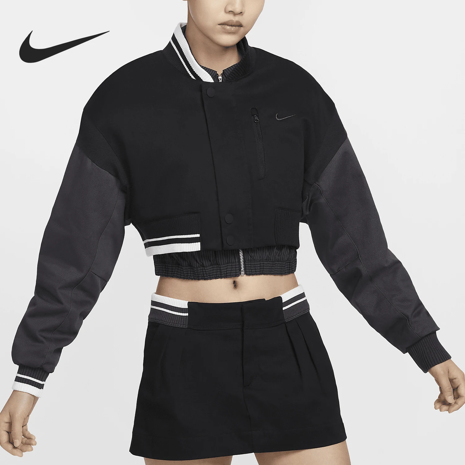 Jaqueta curta feminina Nike original Sportswear Destroyer FN2315-030