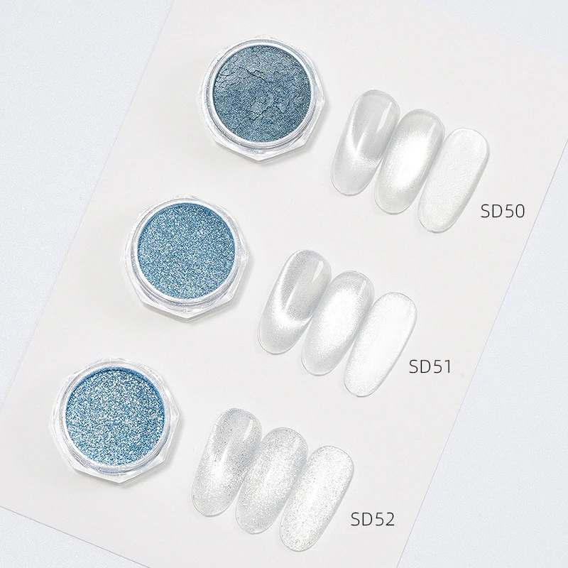 HNDO New Silver White Cat Eye Magnetic Powder Glitter 3D Effect for Nail Art Design No Blackening Fine Particles Pigment