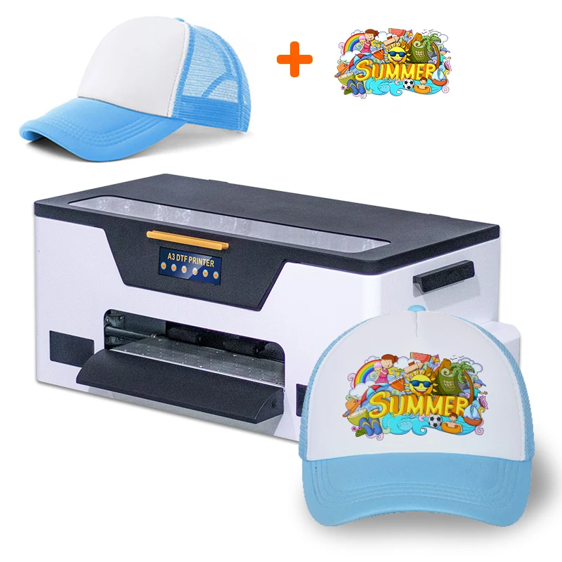 A3 30cm Desktop DTF Printer Set White Ink PET Film DTF Printing Machine With Shake Powder Dryer Oven