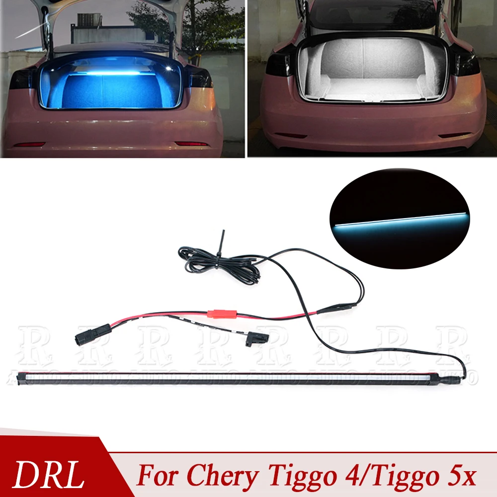 12V LED Rear Trunk Atmosphere LED Light Bar Strips Trunk Interior Decorative Lamp For Tesla Model 3 2019 2020 2021 2022